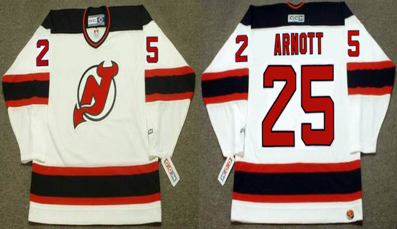 2019 Men New Jersey Devils 25 Arnott white CCM NHL jerseys